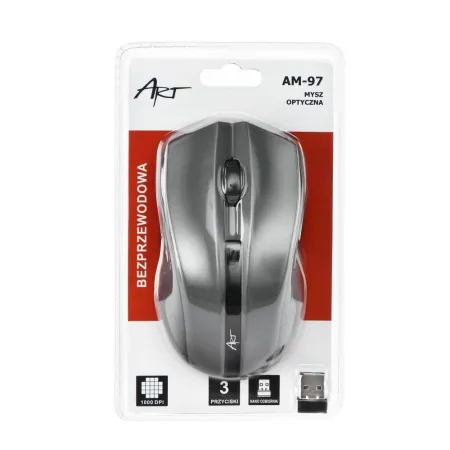 ART myszka komputerowa bezprzewodowa 2,4G 1000 dpi AM-97 srebrna