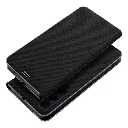 Etui z klapką na Samsung A20e Luna Book Carbon czarne