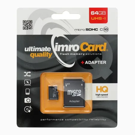 IMRO karta pamięci microSD 64GB 100MB/s class 10 UHS I z adapterem SD