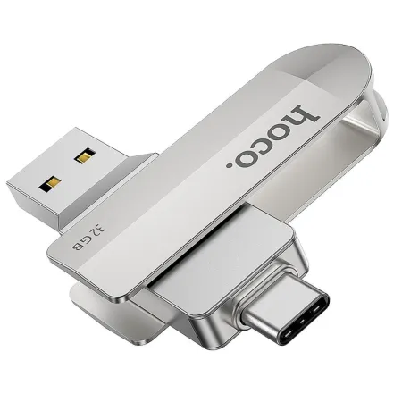 Pendrive 32GB USB 3.0 (USB A + USB C) Hoco UD10 srebrny