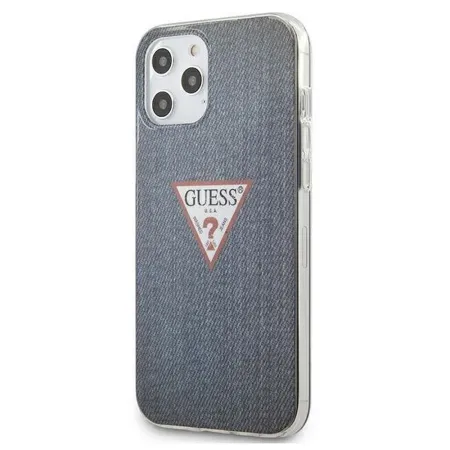 GUESS futerał do IPHONE 12 Pro Max GUHCP12LPCUJULDB (Kolekcja Jeans) granatowy