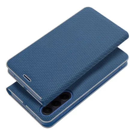 Etui z klapką na Samsung Xcover 4 Luna Book Carbon niebieskie