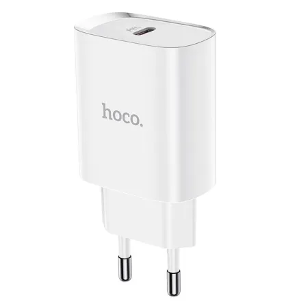 Ładowarka sieciowa do telefonu Hoco USB C PD 20W N14 biała