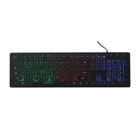 ART klawiatura przewodowa USB A QWERTY podświetlana slim AK-20 czarna