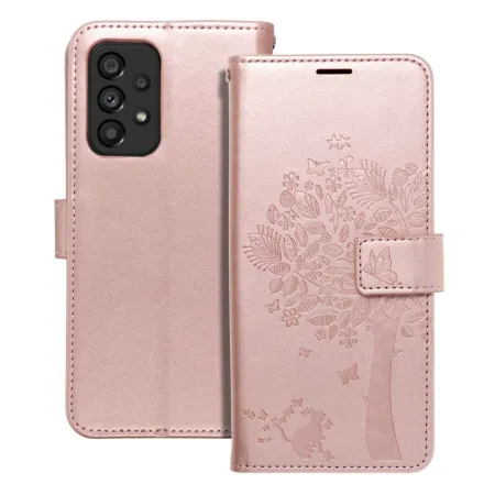 Etui z klapką na Samsung A53 5G Mezzo Book drzewo złoto-różowe