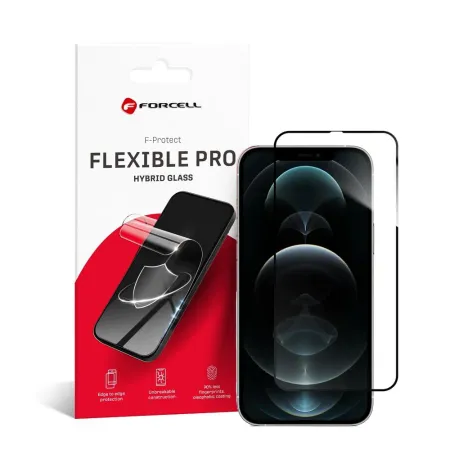 Szkło hybrydowe 5D do iPhone 12 PRO MAX Forcell Flexible czarne