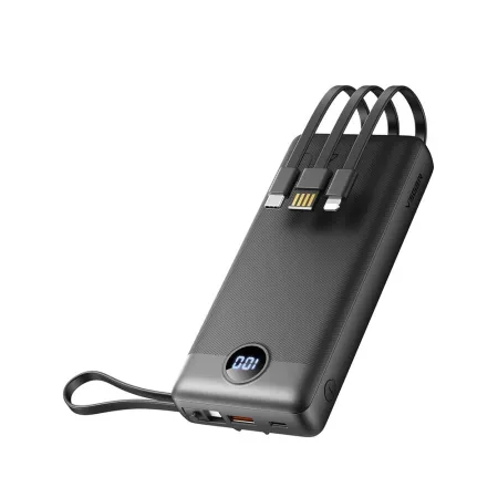 Powerbank Veger C20 (W2047 / W2059) 20000 mAh z wbudowanymi kablami Micro USB / Typ C / Lightning czarny