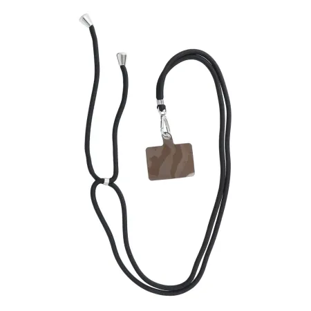 Smycz do telefonu, Zawieszka do telefonu - SWING (6mm) z regulacją długości / długość sznura 165cm (max 82,5cm w pętli) / na ramię lub szyję - czarny