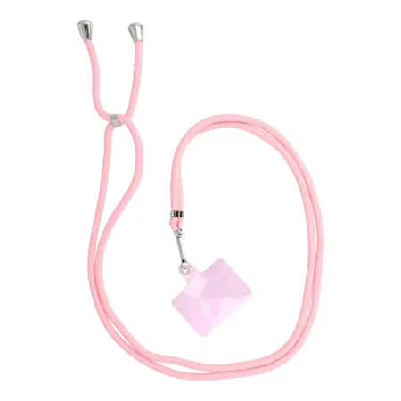 Smycz do telefonu, Zawieszka do telefonu - SWING (6mm) z regulacją długości / długość sznura 165cm (max 82,5cm w pętli) / na ramię lub szyję - jasnoró
