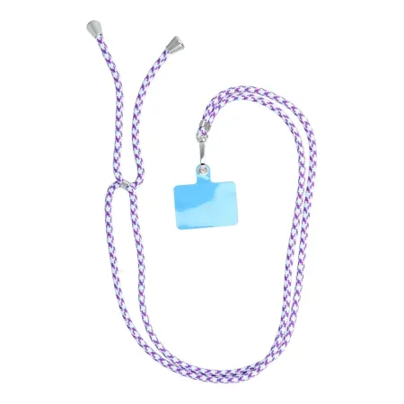 Smycz do telefonu, Zawieszka do telefonu - SWING (6mm) z regulacją długości / długość sznura 165cm (max 82,5cm w pętli) / na ramię lub szyję - białofi