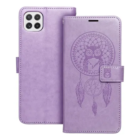 Etui z klapką na Samsung A22 5G Mezzo Book łapacz snów fioletowe