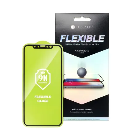 Szkło hybrydowe 5D Full Glue do iPhone 14 PRO MAX Bestsuit Flexible czarne