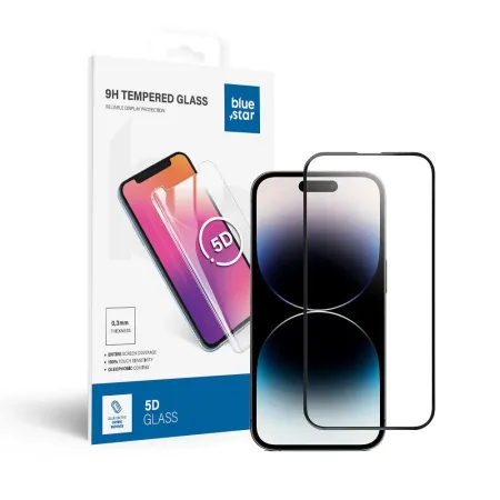 Szkło hartowane 5D Full Glue do iPhone 14 PRO Blue Star czarne