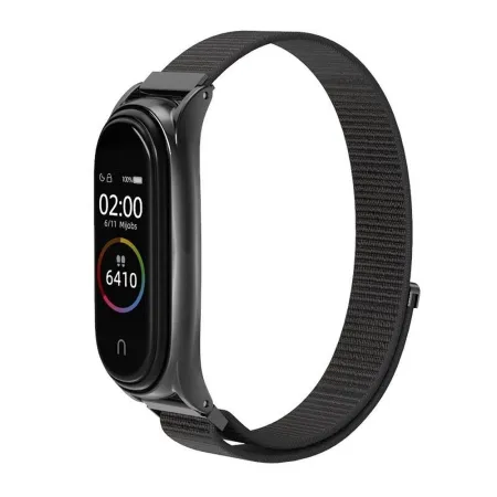 Pasek nylonowy do XIAOMI Mi Band 5 / 6 / 7 czarny (05)