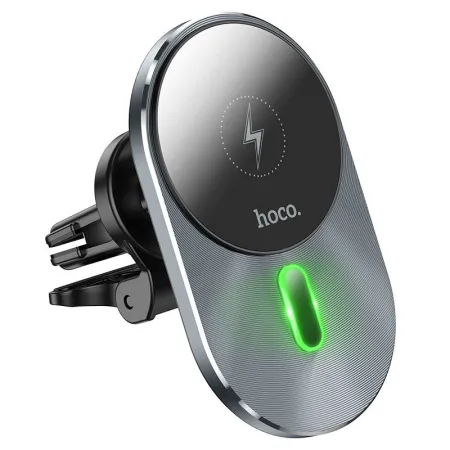 Uchwyt na telefon do samochodu indukcyjny zgodny z MagSafe Hoco 15W do kratki CA91 szary