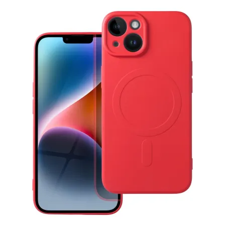 Etui na iPhone 14 Silicone Mag Cover zgodne z MagSafe (camera protection) czerwone