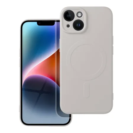 Etui na iPhone 14 Silicone Mag Cover zgodne z MagSafe (camera protection) biały