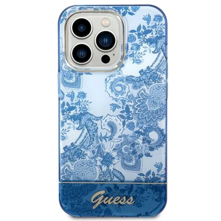 GUESS futerał do IPHONE 14 Pro GUHCP14LHGPLHB (IML Electro Cam TDJ) niebieski