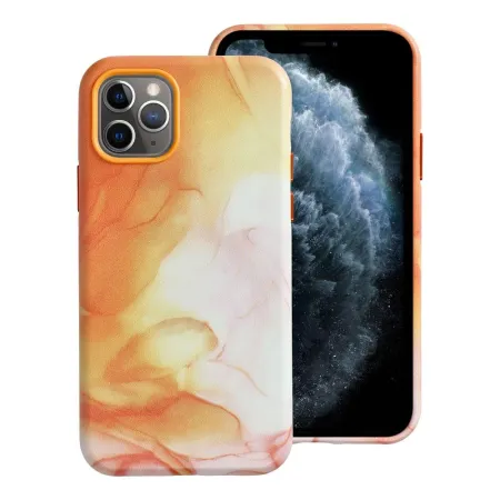 Futerał LEATHER MAG COVER kompatybilny z MagSafe do IPHONE 11 Pro orange splash