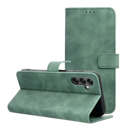 Etui z klapką na Samsung A14 4G / A14 5G Tender Book zielone