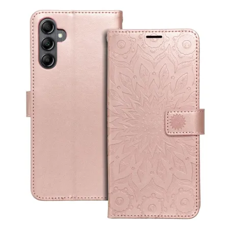 Etui z klapką na Samsung A14 4G / A14 5G Mezzo Book mandala złoto-różowe