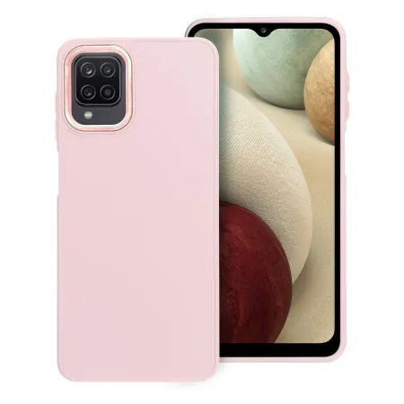 Etui na Samsung A12 / M12 Frame pudrowy róż