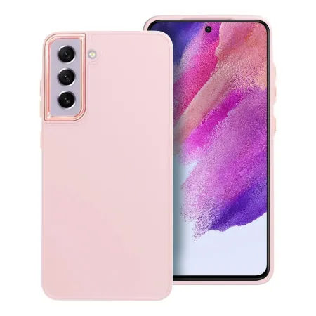 Etui na Samsung S21 FE Frame pudrowy róż