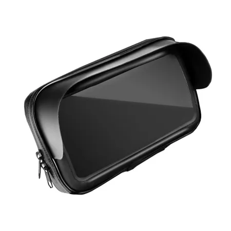 Uchwyt motocyklowy na zamek wodoodporny z daszkiem ( 6,4" - 8" ) czarny