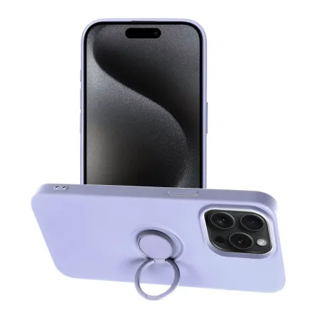 Etui na iPhone 15 PRO MAX Silicone Ring fioletowe