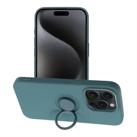Etui na iPhone 15 PRO Silicone Ring zielone