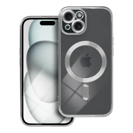Etui na iPhone 15 Electro Mag Cover zgodne z MagSafe srebrne