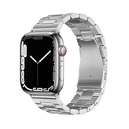 Pasek do Apple Watch Forcell F-Design FA10 zatrzask stal 42 / 44 / 45 / 49 mm srebrny