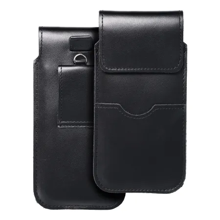 Etui wsuwane na telefon wsuwka z klapką do iPhone 11 / 12 / 13 / Samsung S7 EDGE Royal rozmiar XL czarne