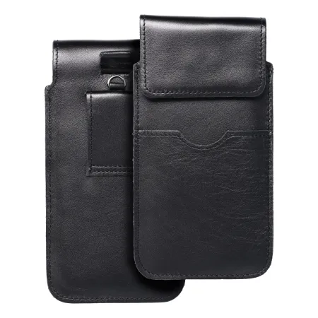 Etui wsuwane na telefon skórzane wsuwka z klapką do Samsung A12 / NOTE 9 / Xiaomi Redmi NOTE 10 PRO Royal rozmiar 2XL+wide czarne