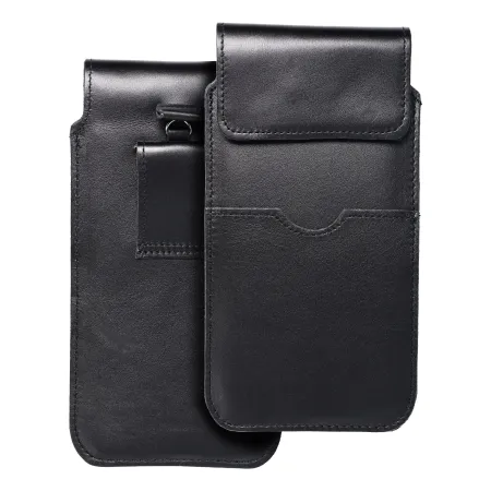 Etui wsuwane na telefon skórzane wsuwka z klapką do Huawei Mate 20X Royal rozmiar 3XL czarne