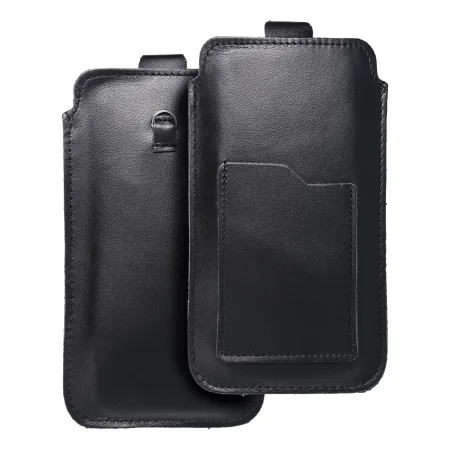 Etui wsuwane na telefon skórzane wsuwka z pull-up do Samsung A12 / NOTE 9 / Xiaomi Redmi NOTE 10 PRO Royal rozmiar 2XL+wide czarne