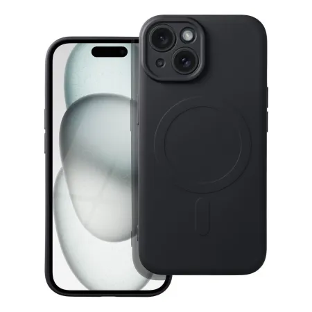 Etui na iPhone 15 Silicone Mag Cover zgodne z MagSafe (camera protection) czarne