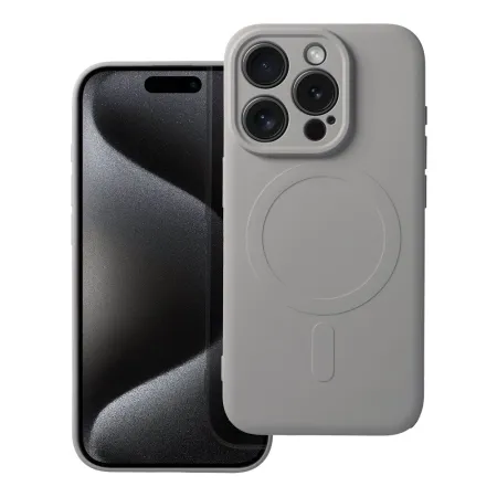 Etui na iPhone 15 PRO Silicone Mag Cover zgodne z MagSafe (camera protection) tytanowo szare