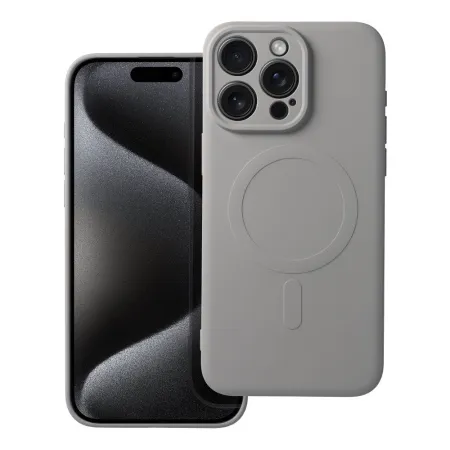 Etui na iPhone 15 PRO MAX Silicone Mag Cover zgodne z MagSafe (camera protection) tytanowo szare