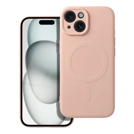 Etui na iPhone 15 Silicone Mag Cover zgodne z MagSafe (camera protection) różowe