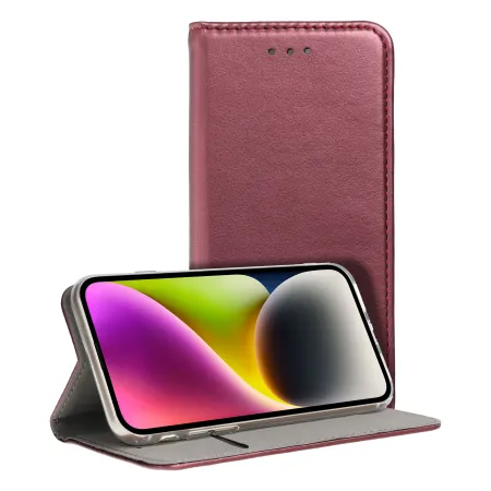 Etui z klapką na Samsung S24 Smart Magneto burgundowe