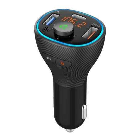 ART transmiter FM bluetooth 5.0 + USB A QC3.0 + Typ C (total 30W) FM-73 czarny