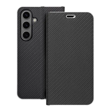 Etui z klapką na Samsung S24 Luna Book Carbon czarne