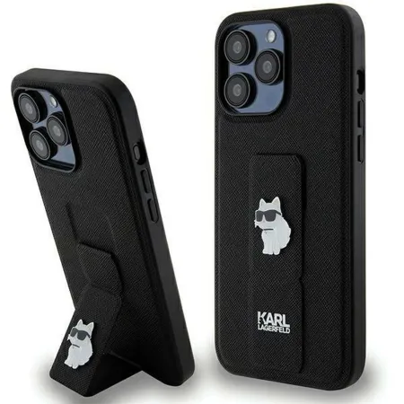 KARL LAGERFELD futerał do IPHONE 13 Pro Max KLHCP13XGSACHPK (Gripstand Saffiano choupette PIN) czarny