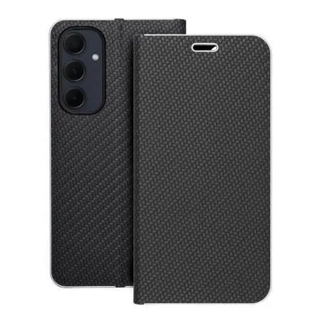 Etui z klapką na Samsung A35 5G Luna Book Carbon czarne
