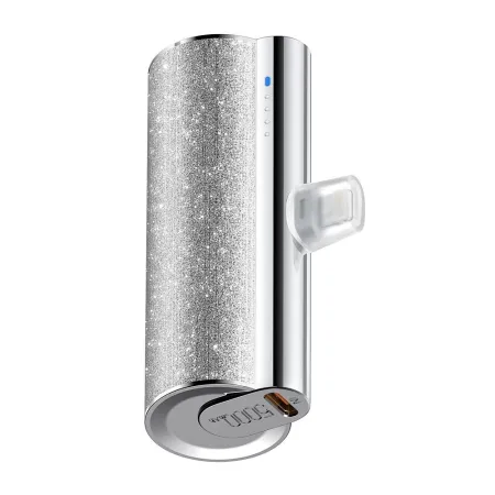 Powerbank Veger PlugOn (W0573) PD QC3.0 2,4A 12W 5000 mAh z wbudowanym złączem USB C srebrny