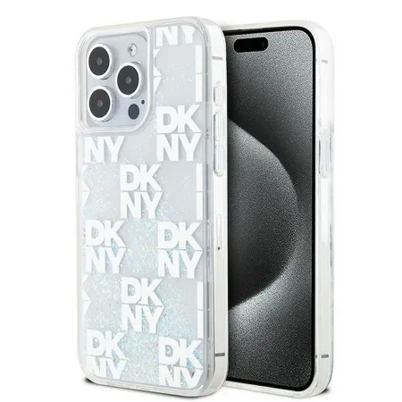 DKNY futerał do IPHONE 15 Pro Max DKHCP15XLCPEPT (DKNY HC Liquid Glitters W/Checkered Pattern) biały