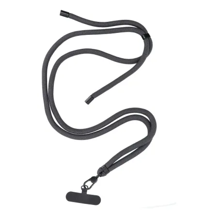 Smycz do telefonu, Zawieszka do telefonu - SWING (8mm) z regulacją długości / długość sznura 165cm (max 82,5cm w pętli) / na ramię lub szyję - szary