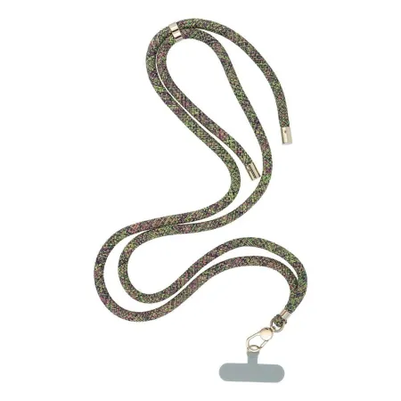 Smycz do telefonu, Zawieszka do telefonu - SWING (8mm) z regulacją długości / długość sznura 165cm (max 82,5cm w pętli) / na ramię lub szyję - szaro z