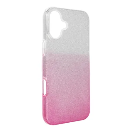 Etui na iPhone 16 PLUS Shining transparentne różowe